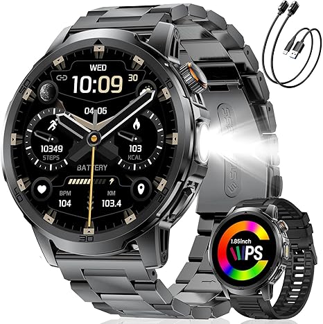 Military Smart Watch for Men Answer/Make Call, 1.85'' HD