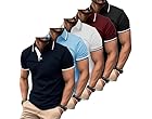 Polo Shirts for Men: Quick Dry Moisture Wicking High Elasticity Convenient Slim Fit Polo Runs Small Order One Size Up