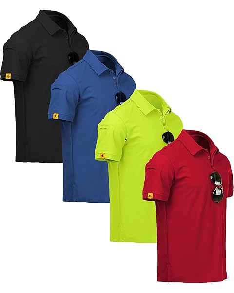Polo Shirts for Men: Quick Dry Moisture Wicking High Elasticity Convenient Slim Fit Polo Runs Small Order One Size Up