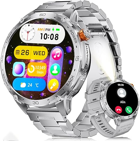 LIGE Military Smart Watch for Men, 730mAh/1.75" Large HD