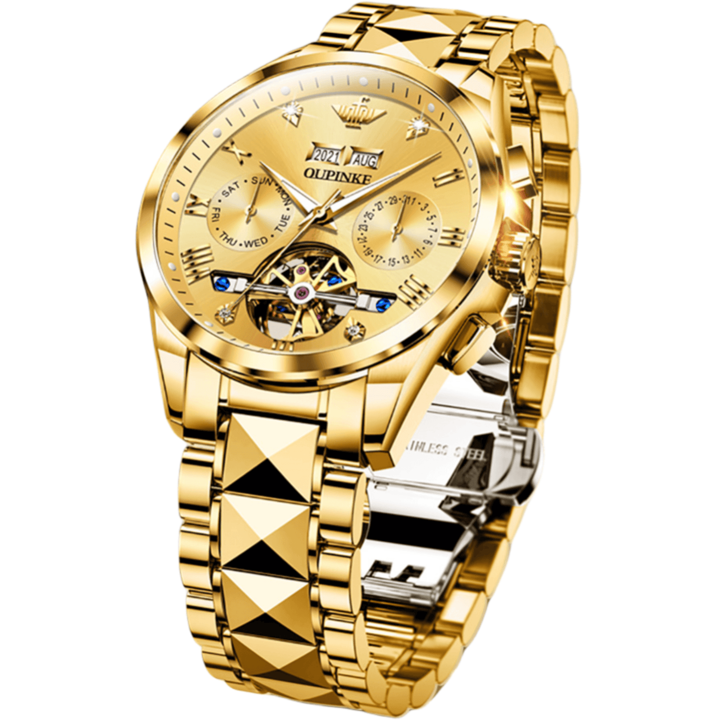 Three-Eye Decoration Watch Luminous Wrist Watches with Calendar For Men